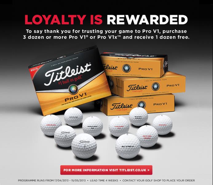 Titleist-loyalty is rewarded promotion