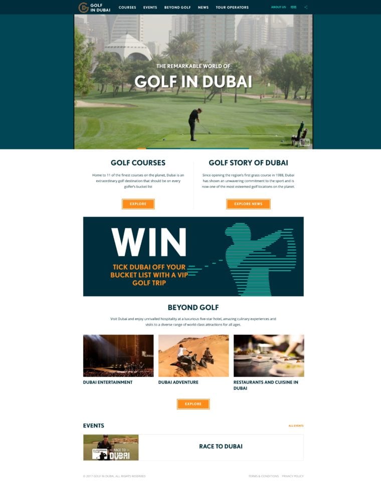 GolfinDubai.com website