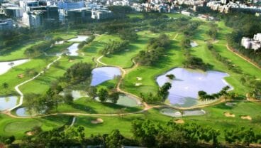 Karnataka Golf Association Flyover of course - aerial view