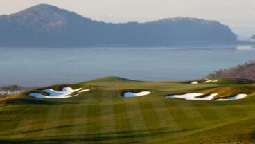 The opening hole on the Golfplan-designed South Course at Island Country Club, south of Seoul Korea