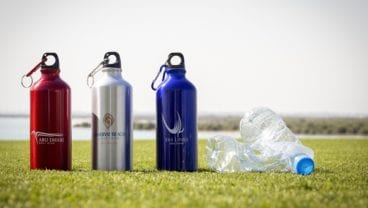 New branded water bottles at Abu Dhabi Golf Club, Saadiyat Beach Golf Club and Yas Links