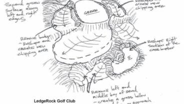 LedgeRock Golf Club Rees Jones plan 17th hole