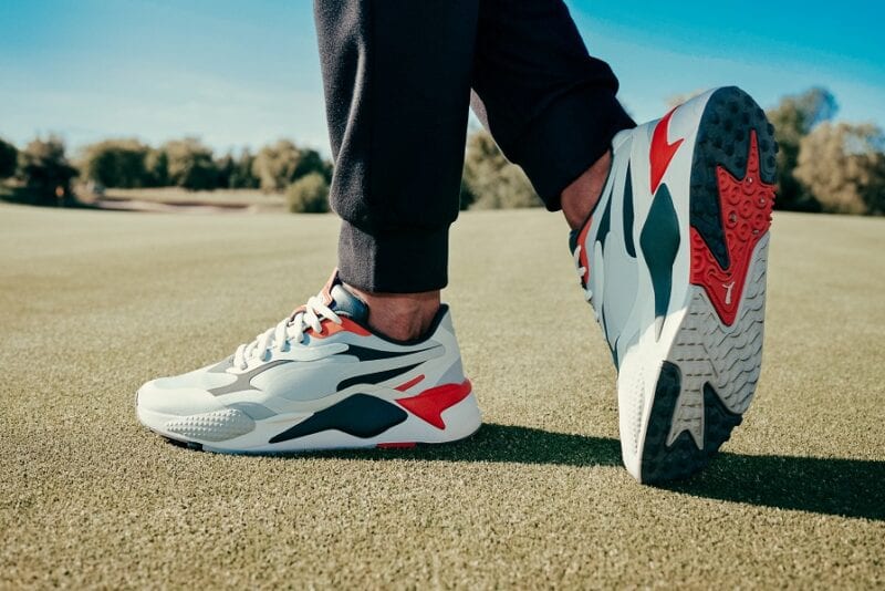 PUMA Golf RS-G golf shoes after a great swing