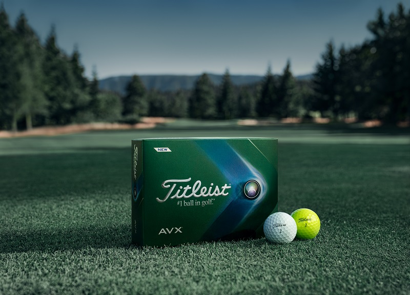 Titleist AVX golf ball packshot golf course