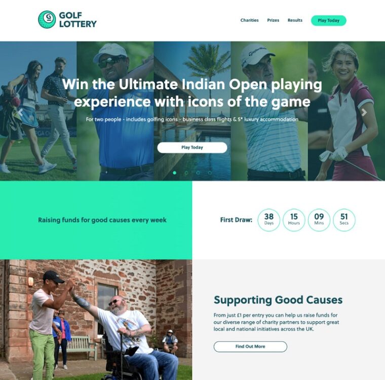 Golf Lottery website main page