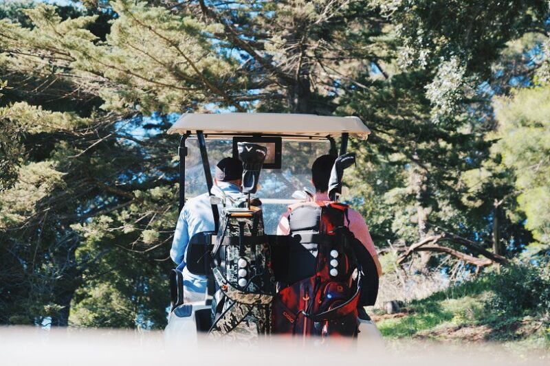 OGIO Golf bags on golf cart