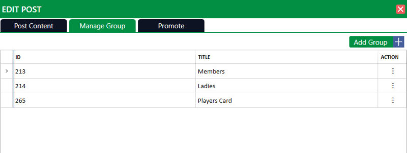 Club Caddie Targeted marketing and managing groups
