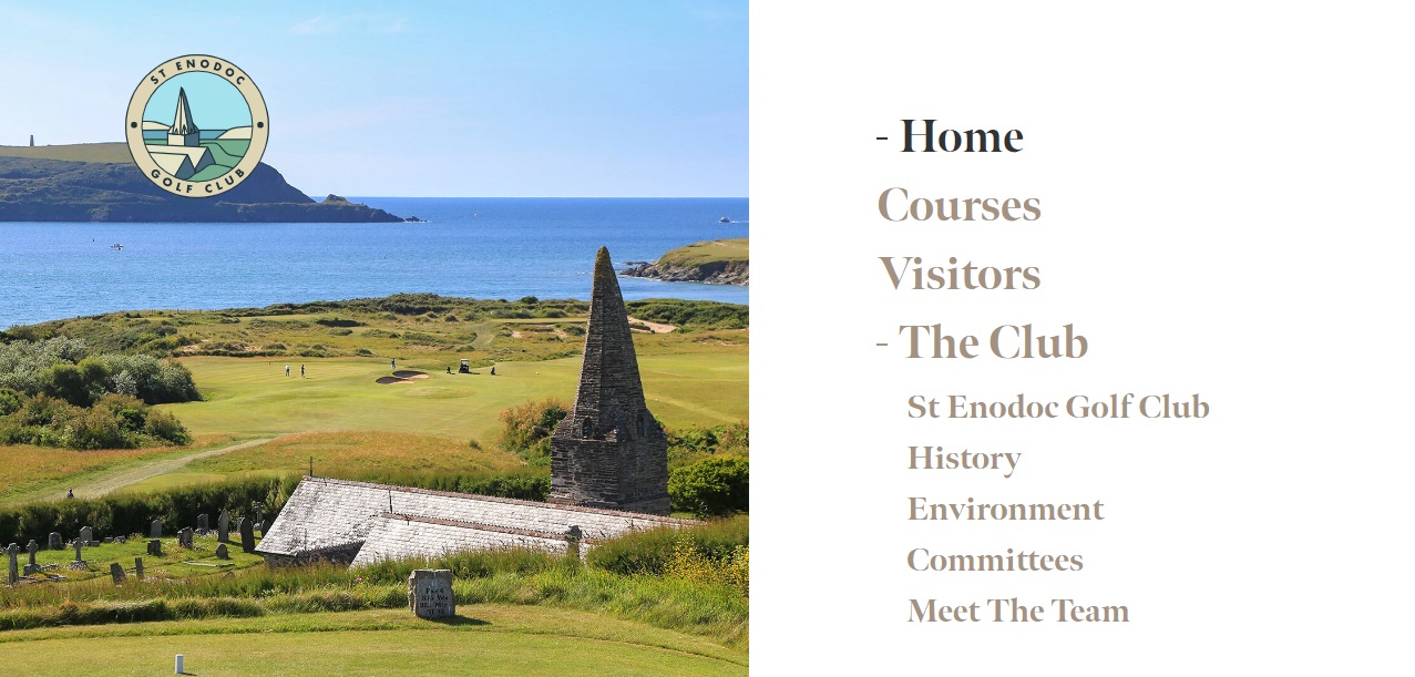 St Enodoc Golf Club introduction menu